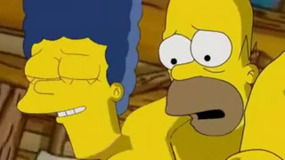 Гомер трахает Мардж в узкую пизду в охотничьем домике