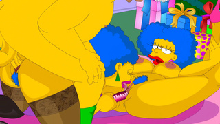 Сельма и Пэтти Бувье сношаются с Гомером в новогоднем выпуске порно Симпсонов