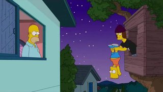 Сногсшибательную Мардж Симпсон дрючит в пизду ее ленивый благоверный Гомер