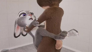 Джуди и ее дружок-кролик шпилятся