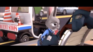 Полицейская крольчиха Джуди Хопс облизывает на улице у партнера в ХХХ мультфильме