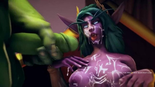 Грубый трах в пародии на 3D-игру Warcraft
