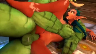 Sexy Tight warcraft Female Gets Fucked and Covered in cum by a troll