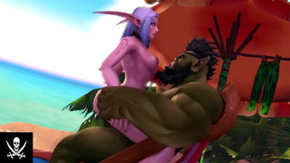 World of Warcraft - хентай - Orco Sexo с Elfa de la Noche
